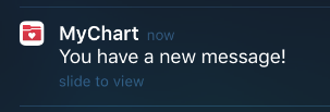 MyChart push notification